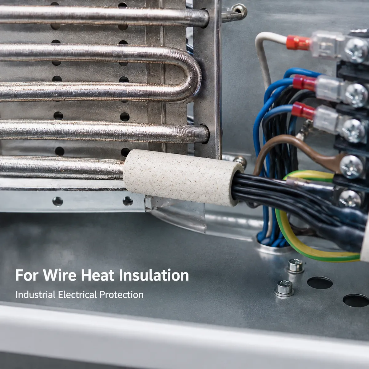 Ceramic tube insulator used for industrial electrical wire heat protection