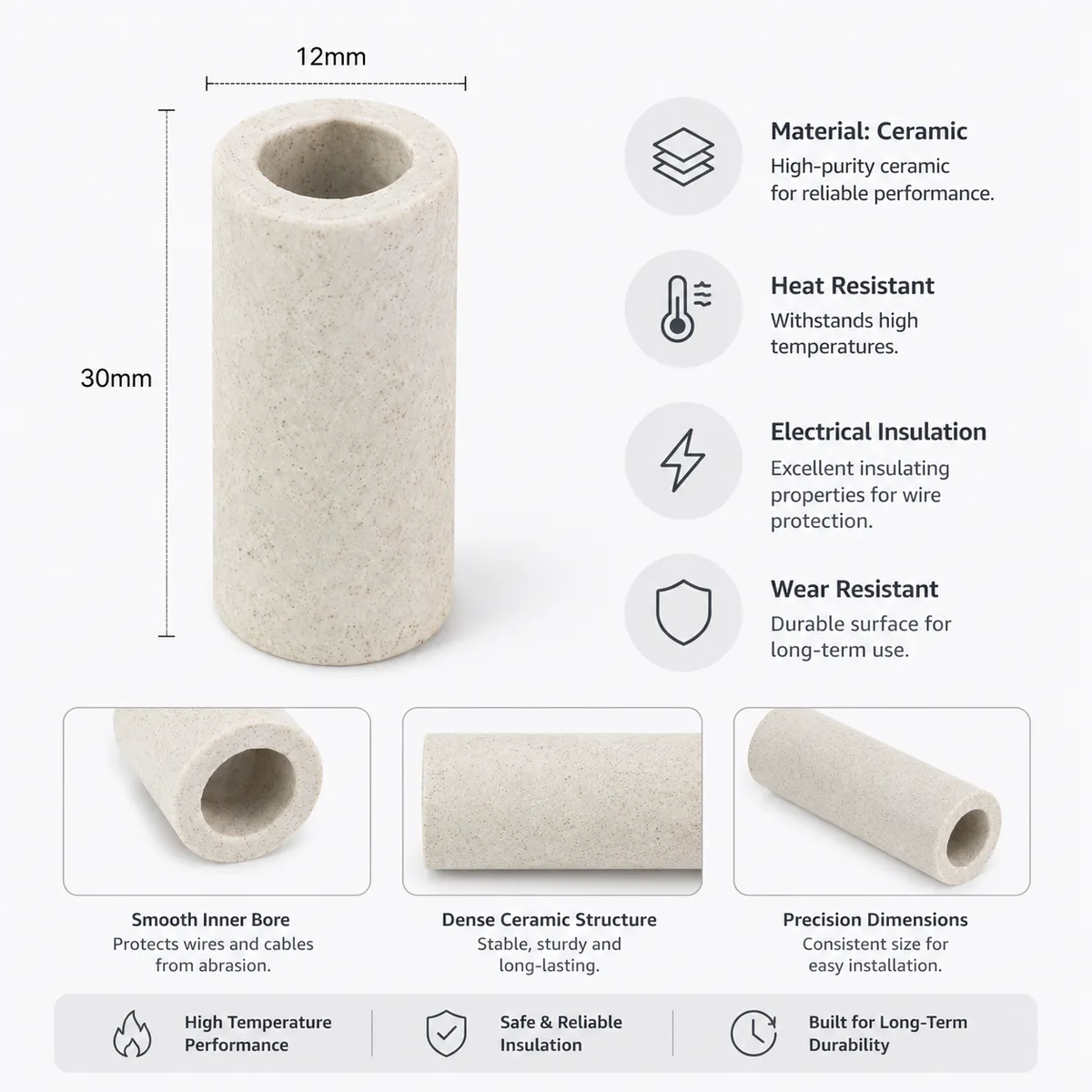 Ceramic tube insulator material and performance detail image