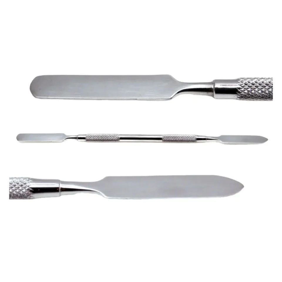 Polished stainless steel spatula detail
