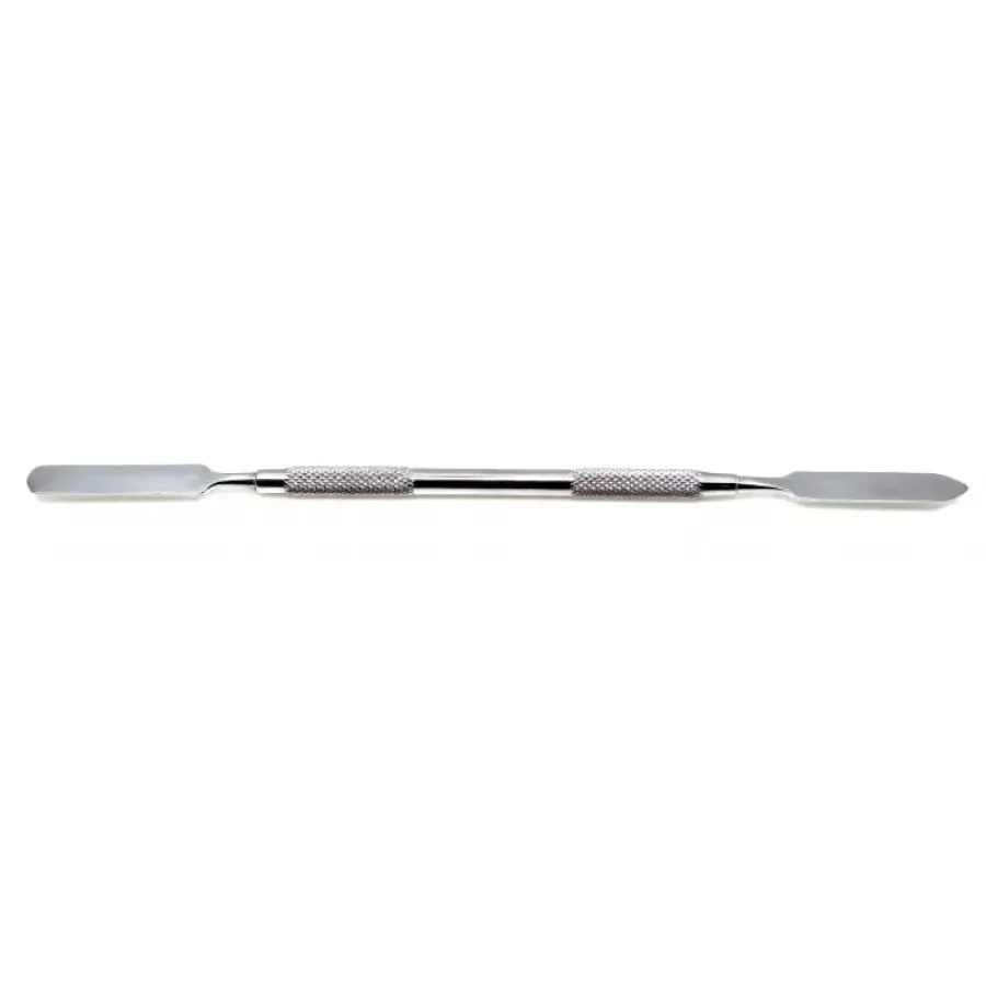 Double ended lab spatula on white background