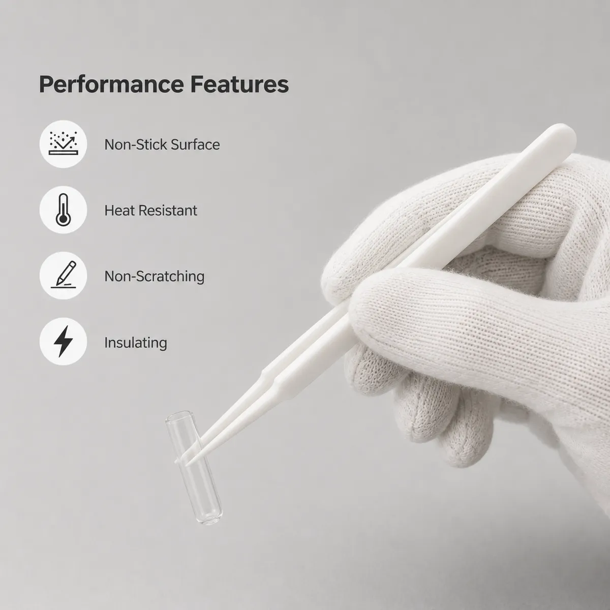 PTFE tweezers feature image for non-stick and heat resistant use