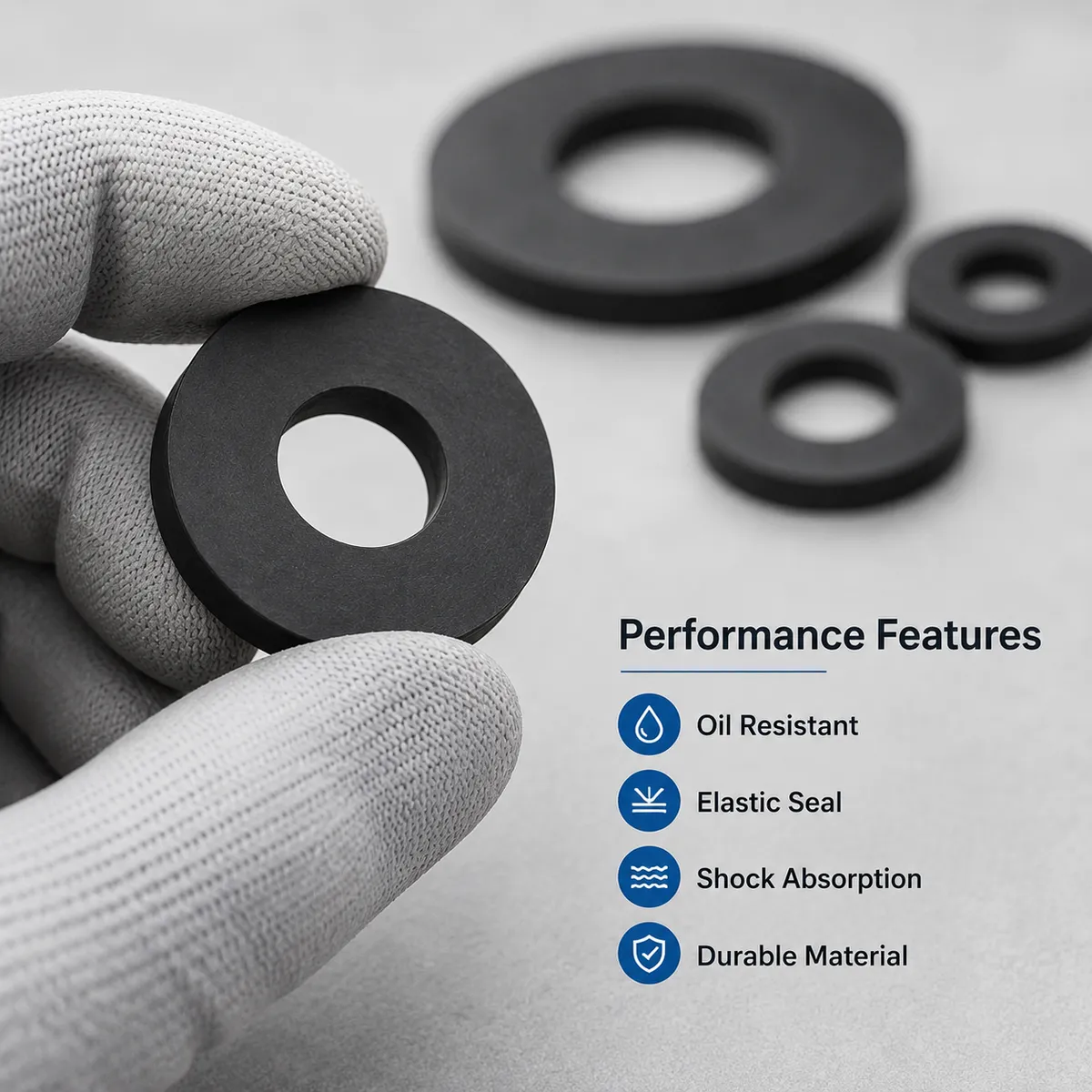 Rubber sealing washer performance image showing elastic sealing properties